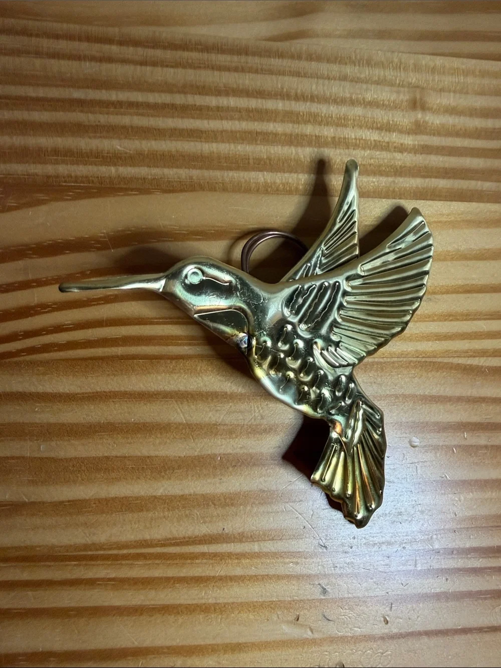 Vintage Homco Brass Hummingbird Wall Decor Set of 4